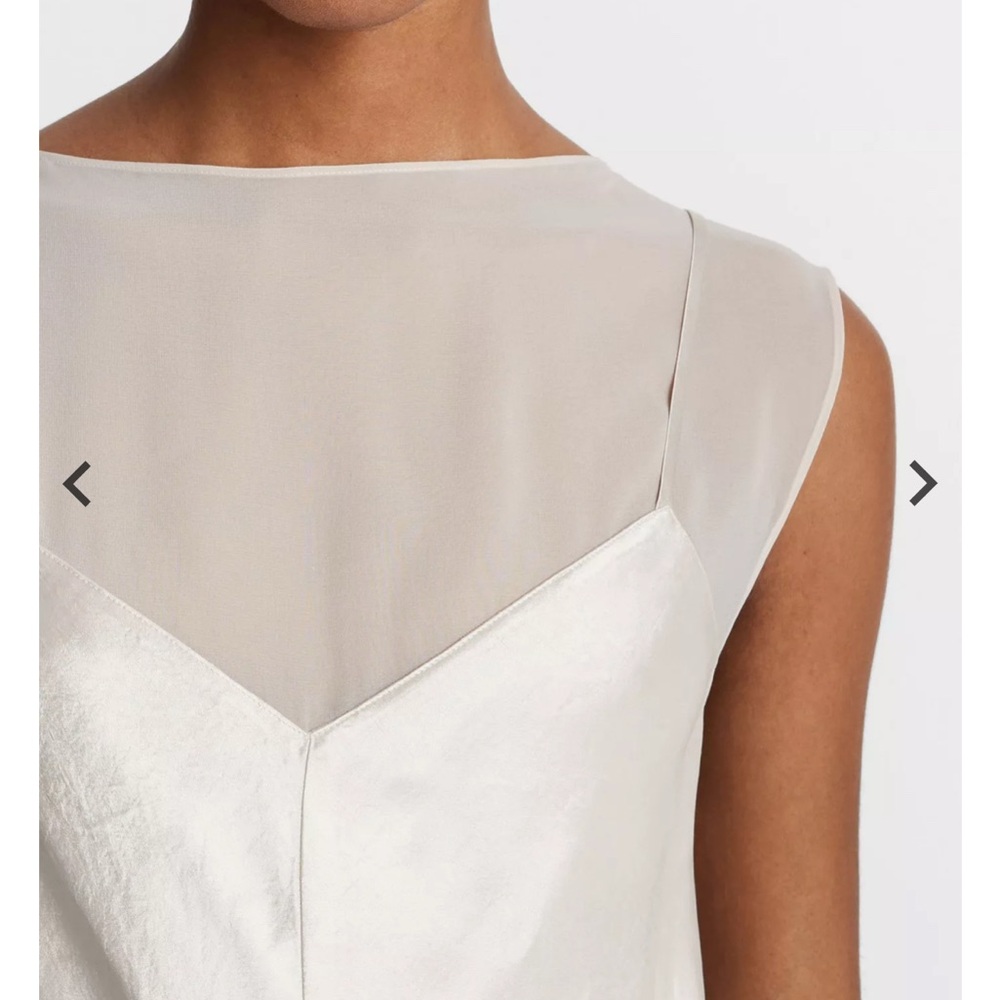 NWT Vince *Sold Out S* Chiffon-Layered Satin Slip Dress - Picture 3 of 11